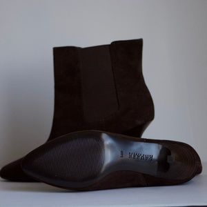 NEW Ralph Lauren Dark Brown Kid Suede Ankle Bootie